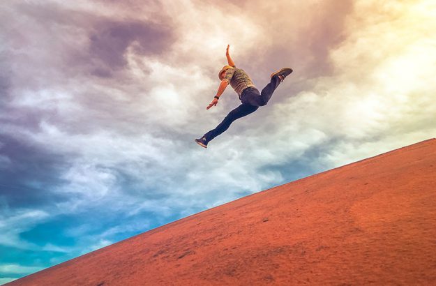 Man Jumping Down A Hill_800_525 hiit intermediate full body workout